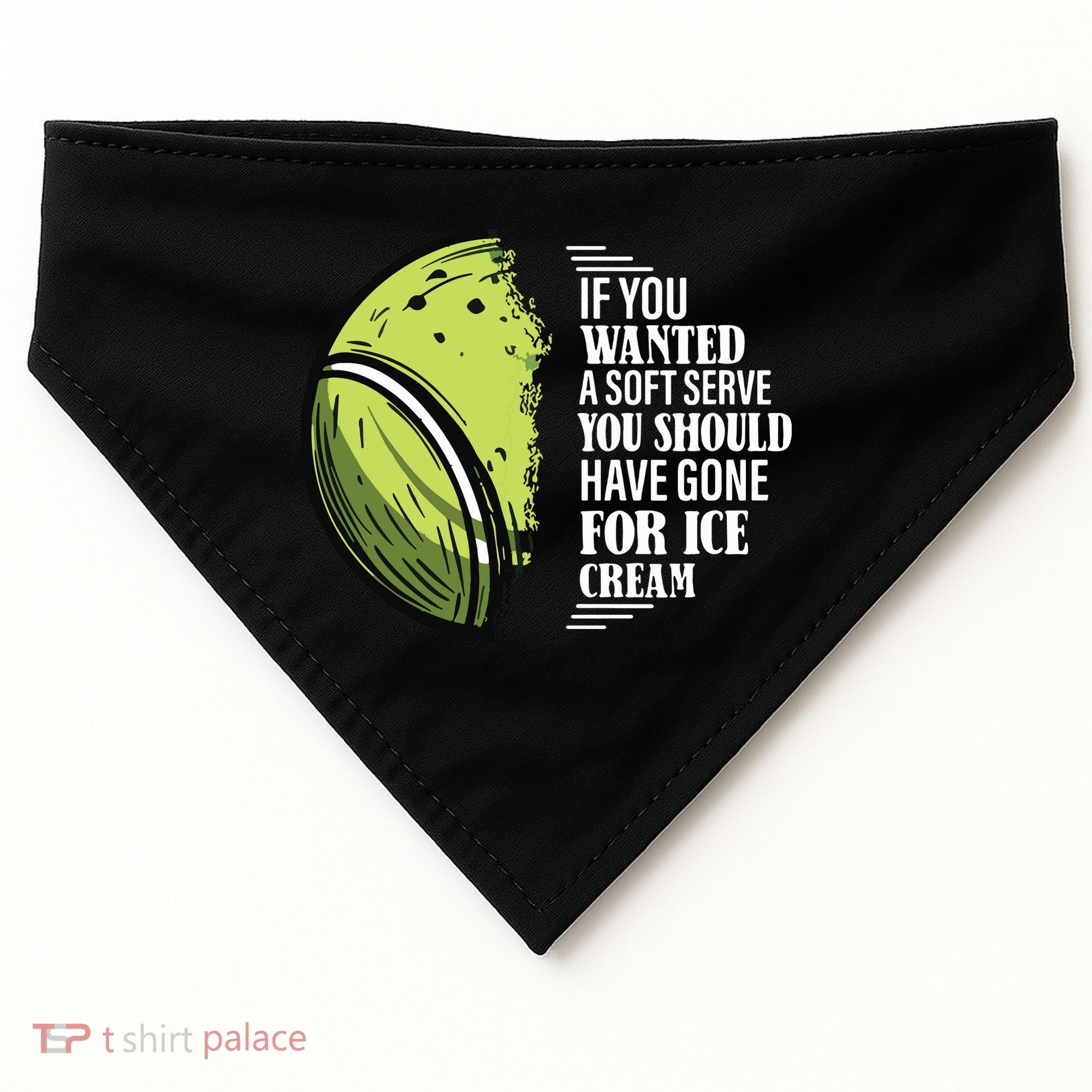 If You Wanted A Soft Serve Funny Tennis Player USA-Made Doggie Bandana