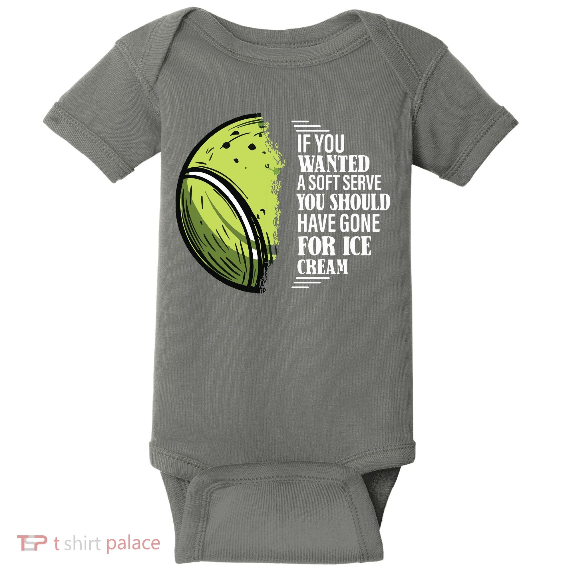 If You Wanted A Soft Serve Funny Tennis Player Baby Bodysuit