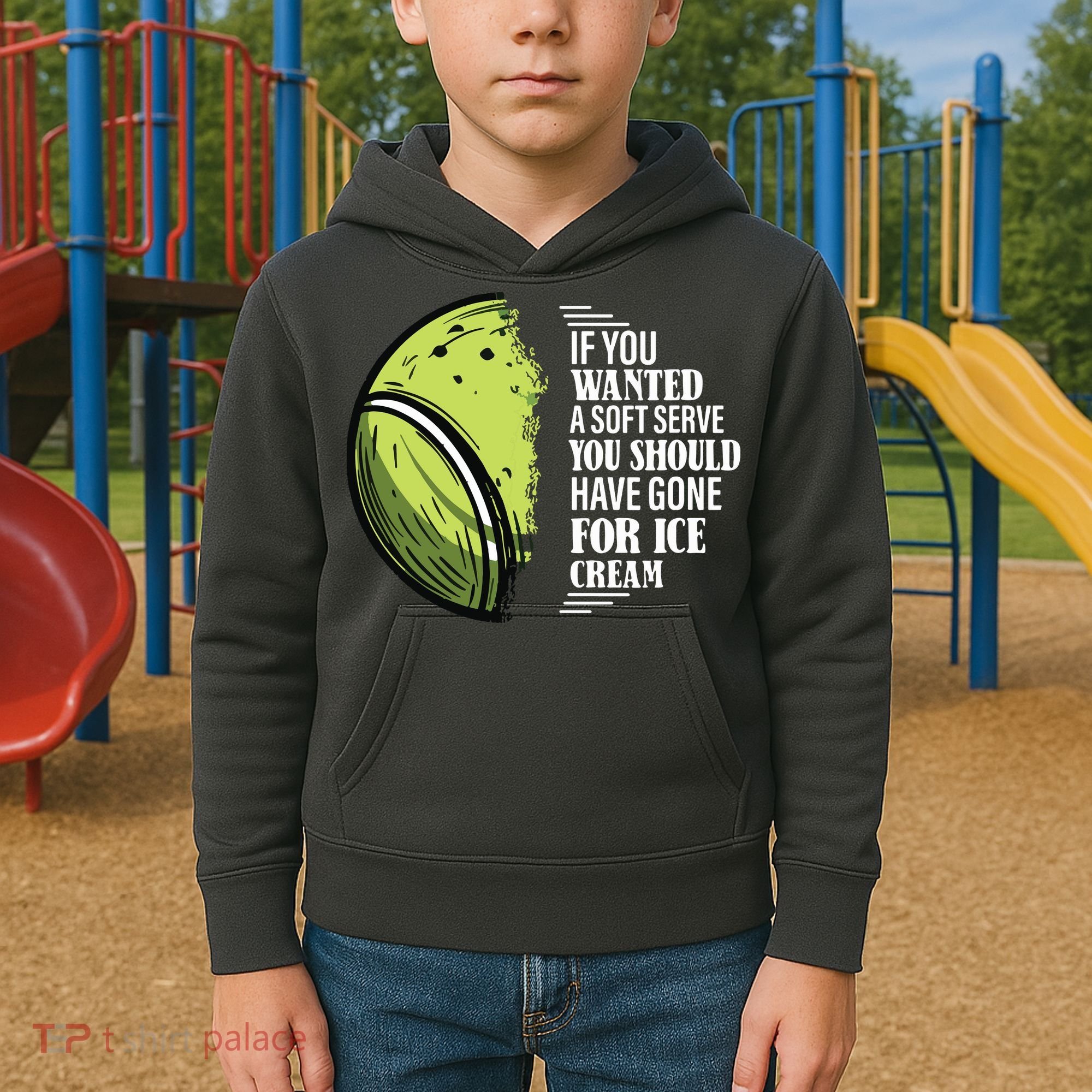 If You Wanted A Soft Serve Funny Tennis Player Kids Hoodie