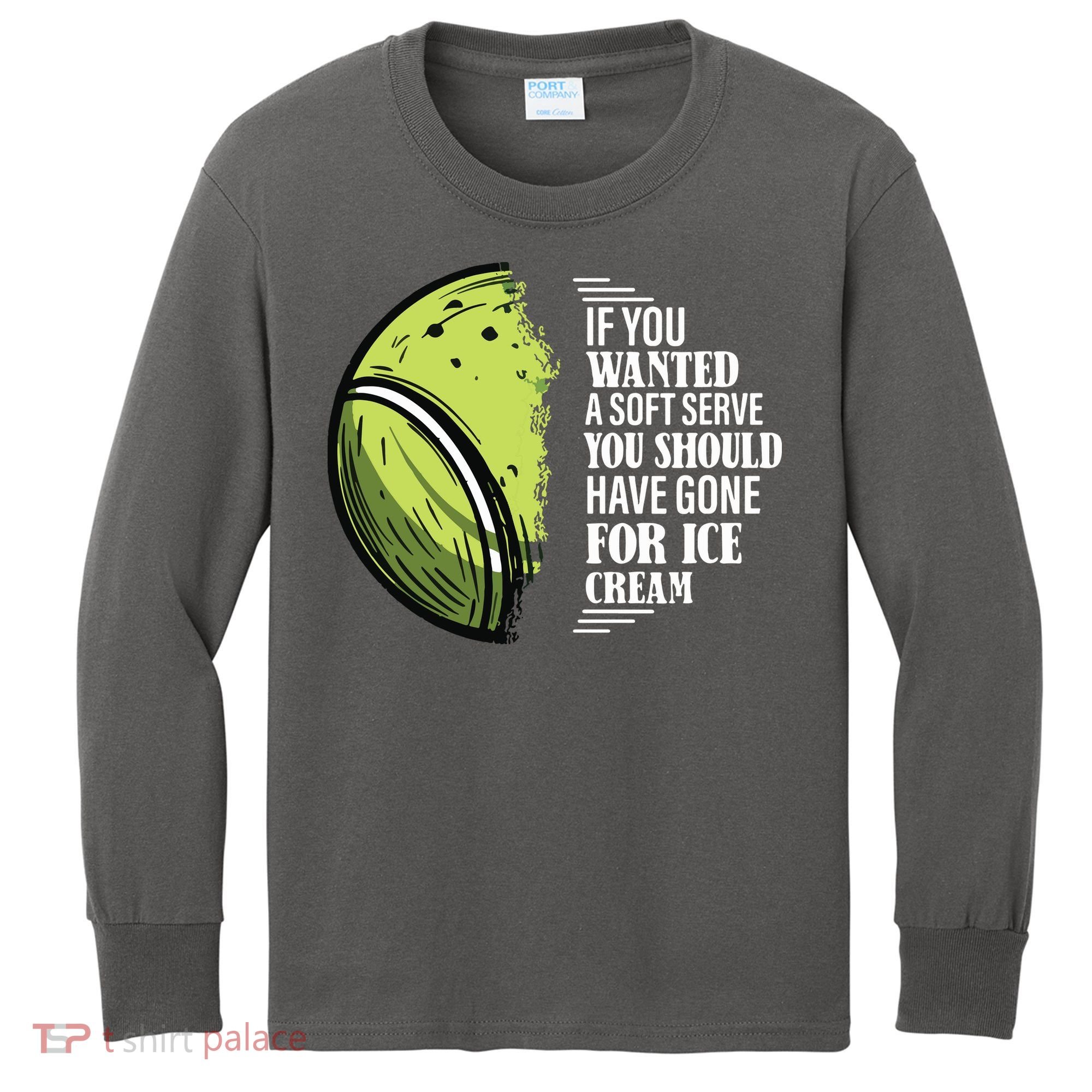 If You Wanted A Soft Serve Funny Tennis Player Kids Long Sleeve Shirt