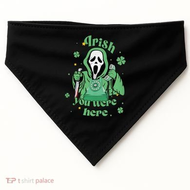 Irish You Were Here Horror Scary Patrick's Day Ghostface USA-Made Doggie Bandana