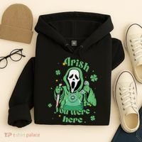 Irish You Were Here Horror Scary Patrick's Day Ghostface Hoodie thumb 4