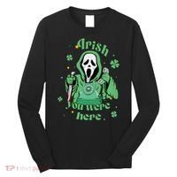 Irish You Were Here Horror Scary Patrick's Day Ghostface Long Sleeve Shirt thumb 0