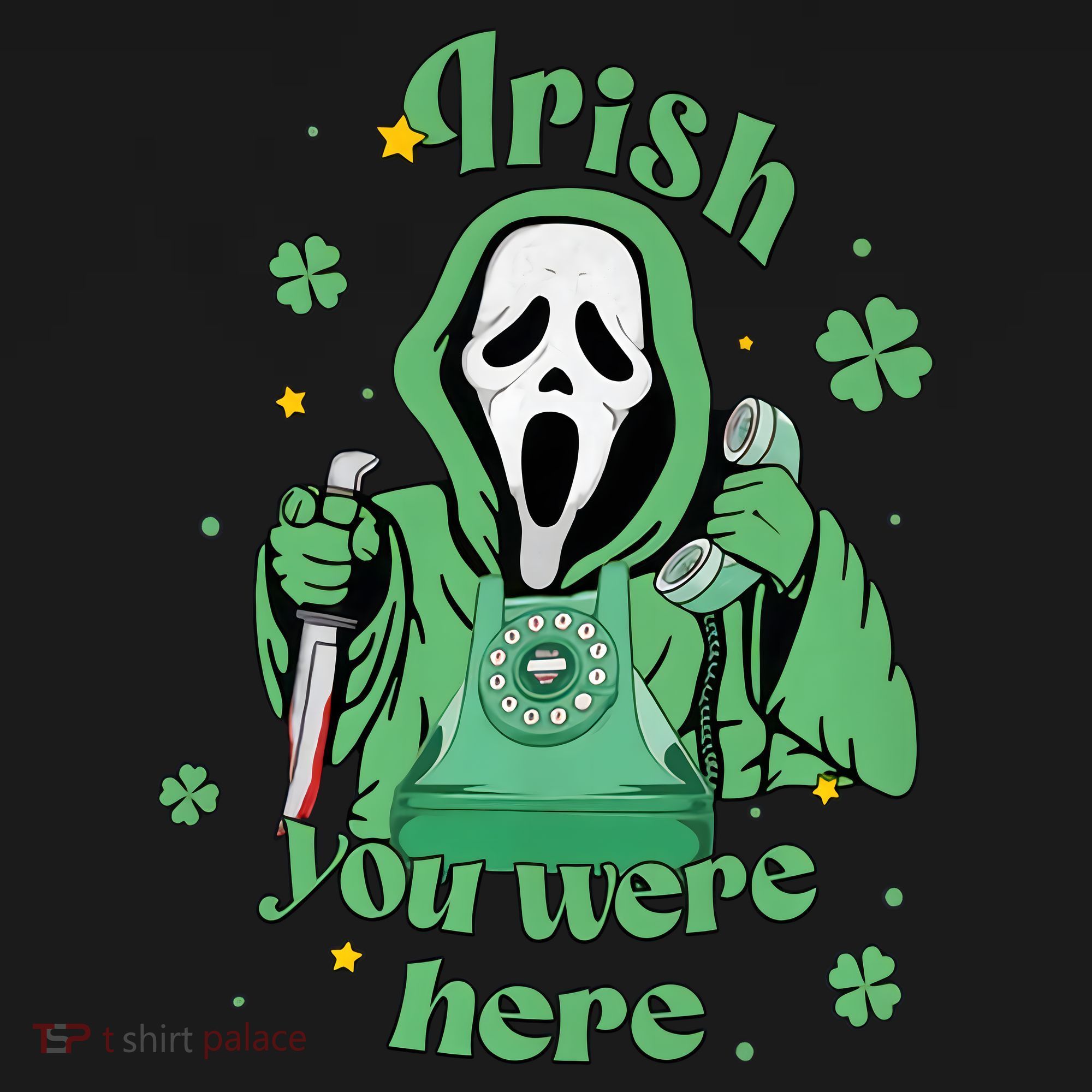 Irish You Were Here Horror Scary Patrick's Day Ghostface Coaster