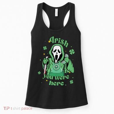 Irish You Were Here Horror Scary Patrick's Day Ghostface Women's Tank Top