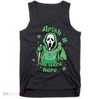 Irish You Were Here Horror Scary Patrick's Day Ghostface Tank Top thumb 0