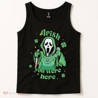 Irish You Were Here Horror Scary Patrick's Day Ghostface Tank Top thumb 2