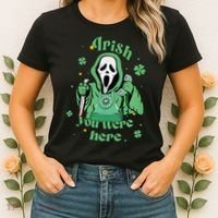 Irish You Were Here Horror Scary Patrick's Day Ghostface Women's T-Shirt thumb 2