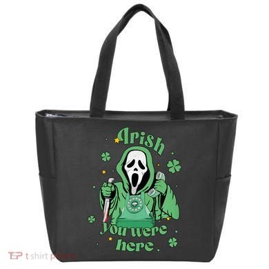 Irish You Were Here Horror Scary Patrick's Day Ghostface Tote Bag