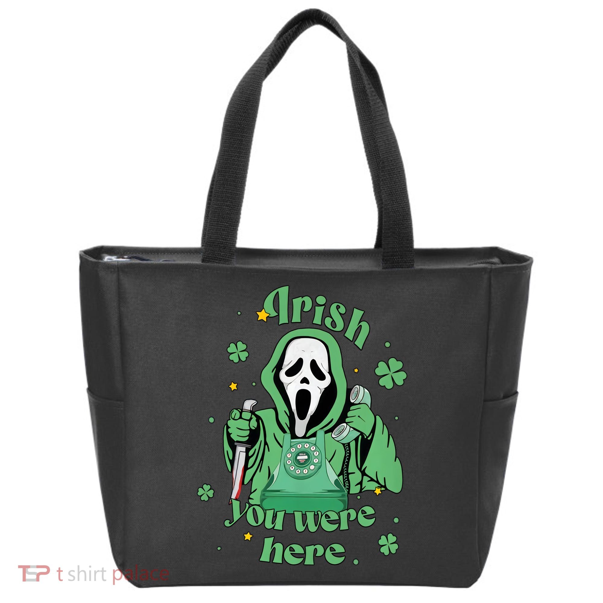 Irish You Were Here Horror Scary Patrick's Day Ghostface Tote Bag