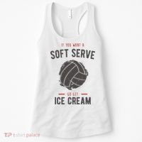 If You Want A Soft Serve Go Get Ice Cream Funny Vollyball Women's Tank Top thumb 0