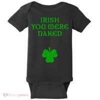 Irish You Were Naked With A Clover. St. Patrick Day Baby Bodysuit thumb 0