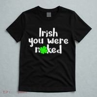 Irish You Were Naked St Patrick's Day Funny Party Shamrock T-Shirt thumb 5