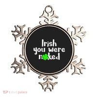 Irish You Were Naked St Patrick's Day Funny Party Shamrock Ornament thumb 0