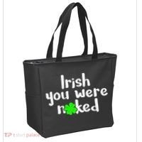 Irish You Were Naked St Patrick's Day Funny Party Shamrock Tote Bag thumb 2
