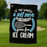 If You Wanted A Soft Serve - Funny Pickleball Player Golf Towel thumb 1
