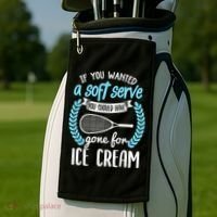 If You Wanted A Soft Serve - Funny Pickleball Player Golf Towel thumb 2