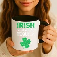 Irish You Were Tequila Funny St. Saint Patrick's Day Coffee Mug thumb 3