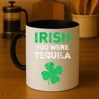 Irish You Were Tequila Funny St. Saint Patrick's Day Coffee Mug thumb 4