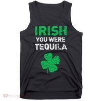 Irish You Were Tequila Funny St. Saint Patrick's Day Tank Top thumb 0