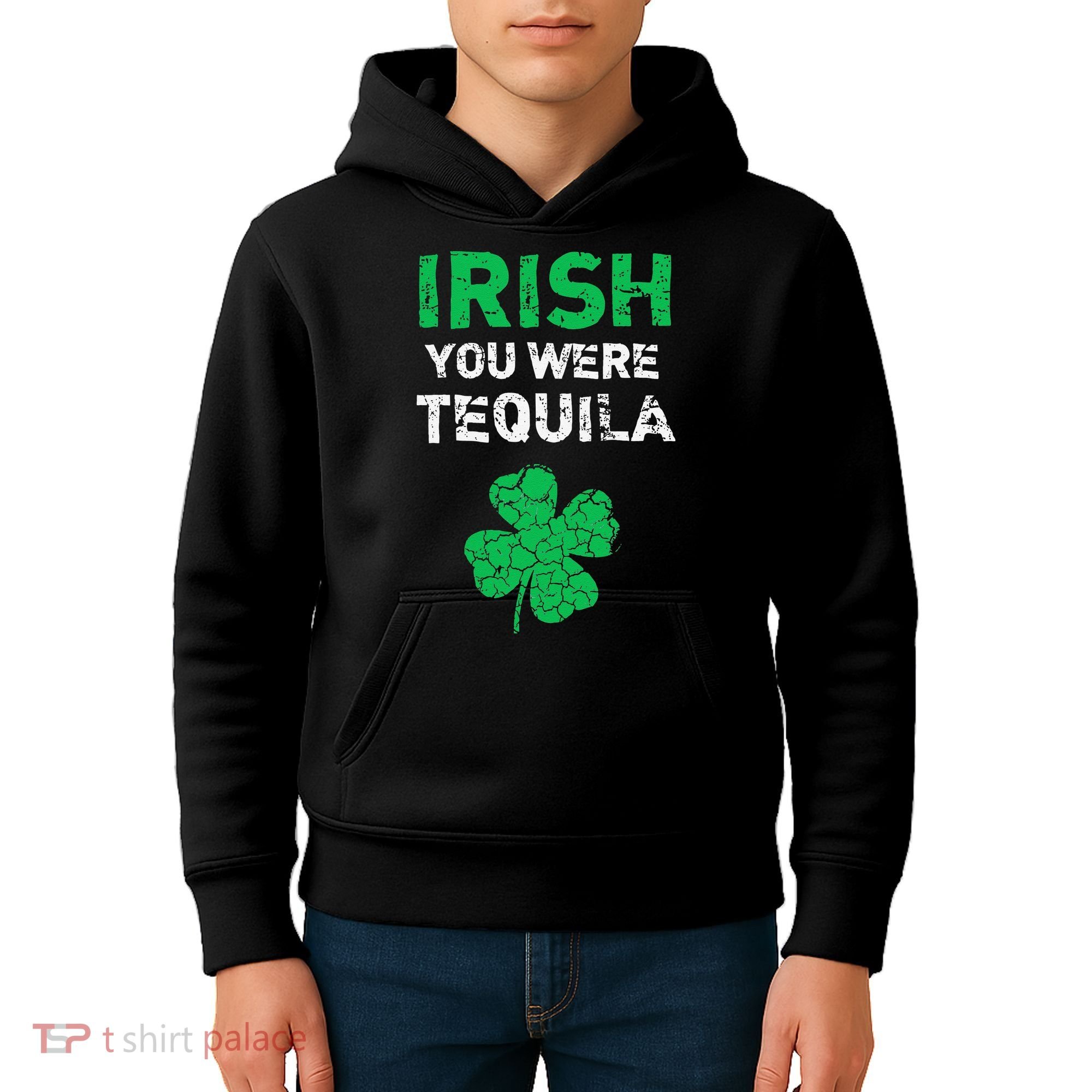 Irish You Were Tequila Funny St. Saint Patrick's Day Kids Hoodie