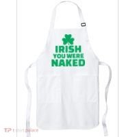 Irish You Were Naked Gift, St Patrick's Day Apron thumb 0