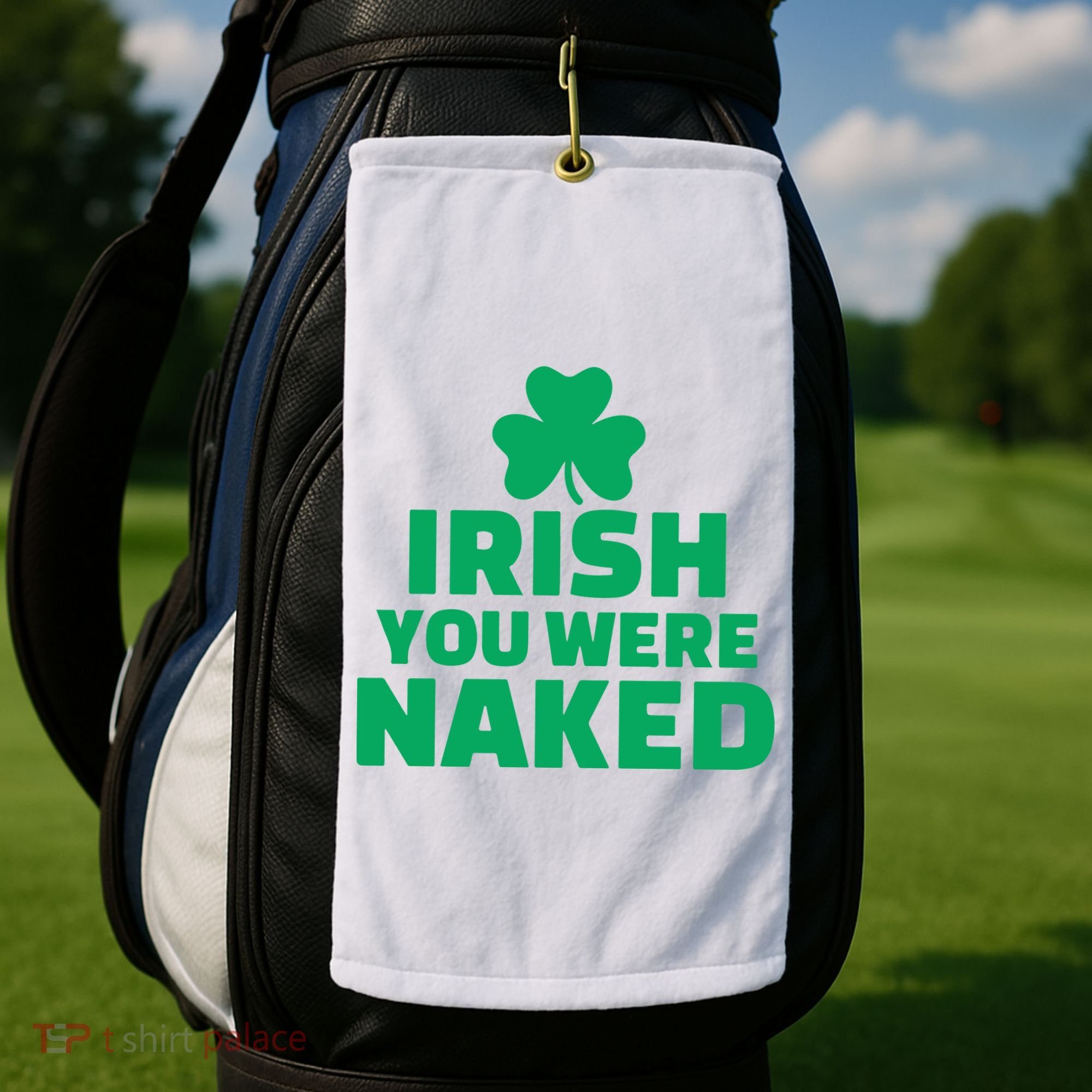 Irish You Were Naked Gift, St Patrick's Day Golf Towel
