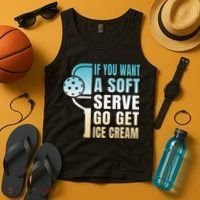 If You Want Soft Serve Go Get Ice Cream Pickleball Tank Top thumb 4