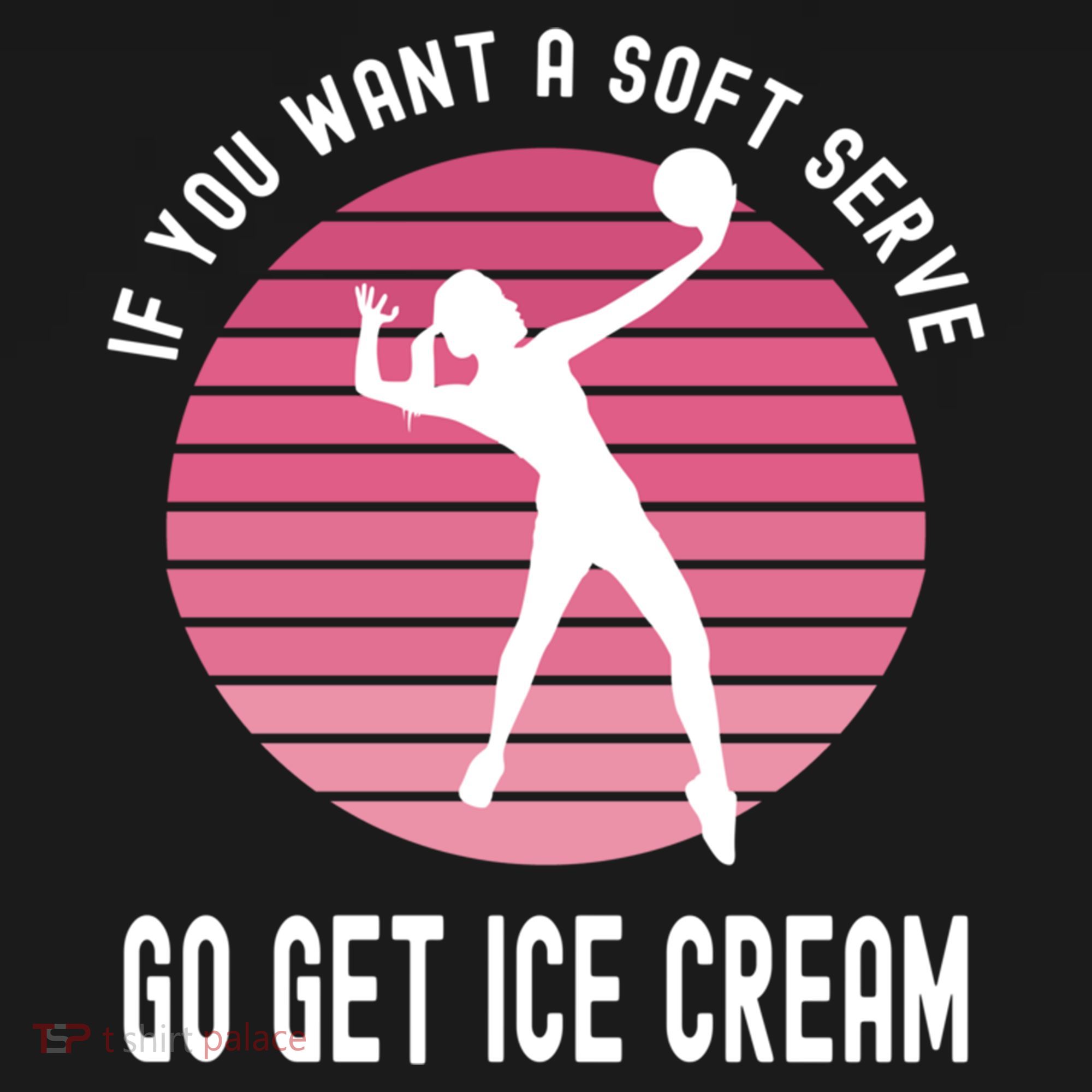 If You Want A Soft Serve Go Get Ice Cream Punny Volleyball Gift Ornament