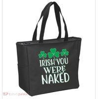 Irish You Were Naked Funny St Patricks Tote Bag thumb 2