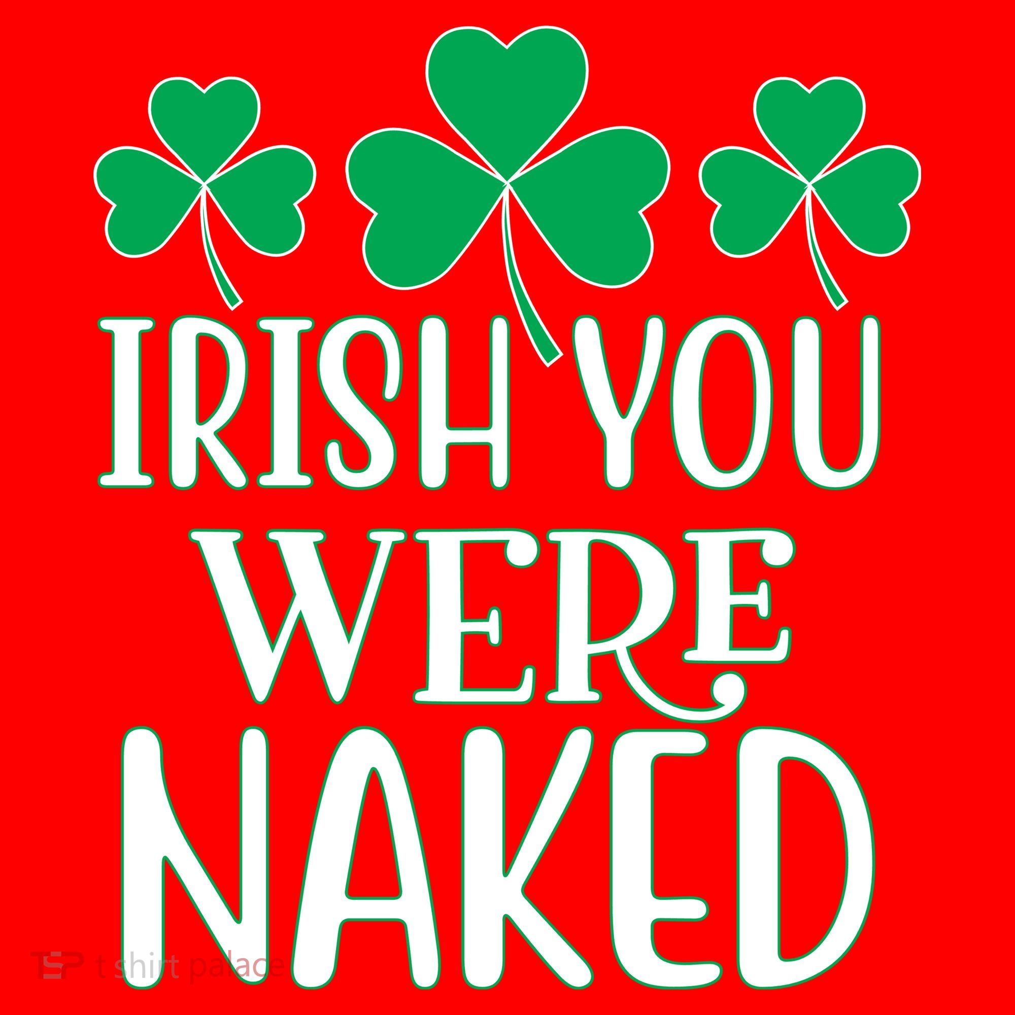 Irish You Were Naked Funny St Patricks Santa Hat