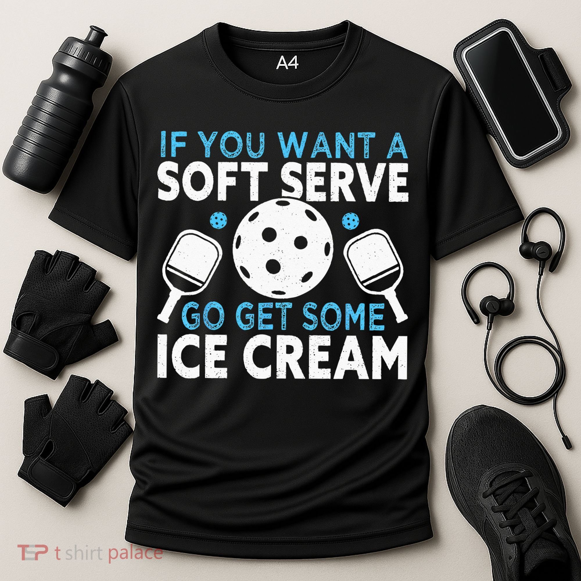 If you want a soft serve go get some Ice Cream Pickleball Cooling Performance Crew T-Shirt