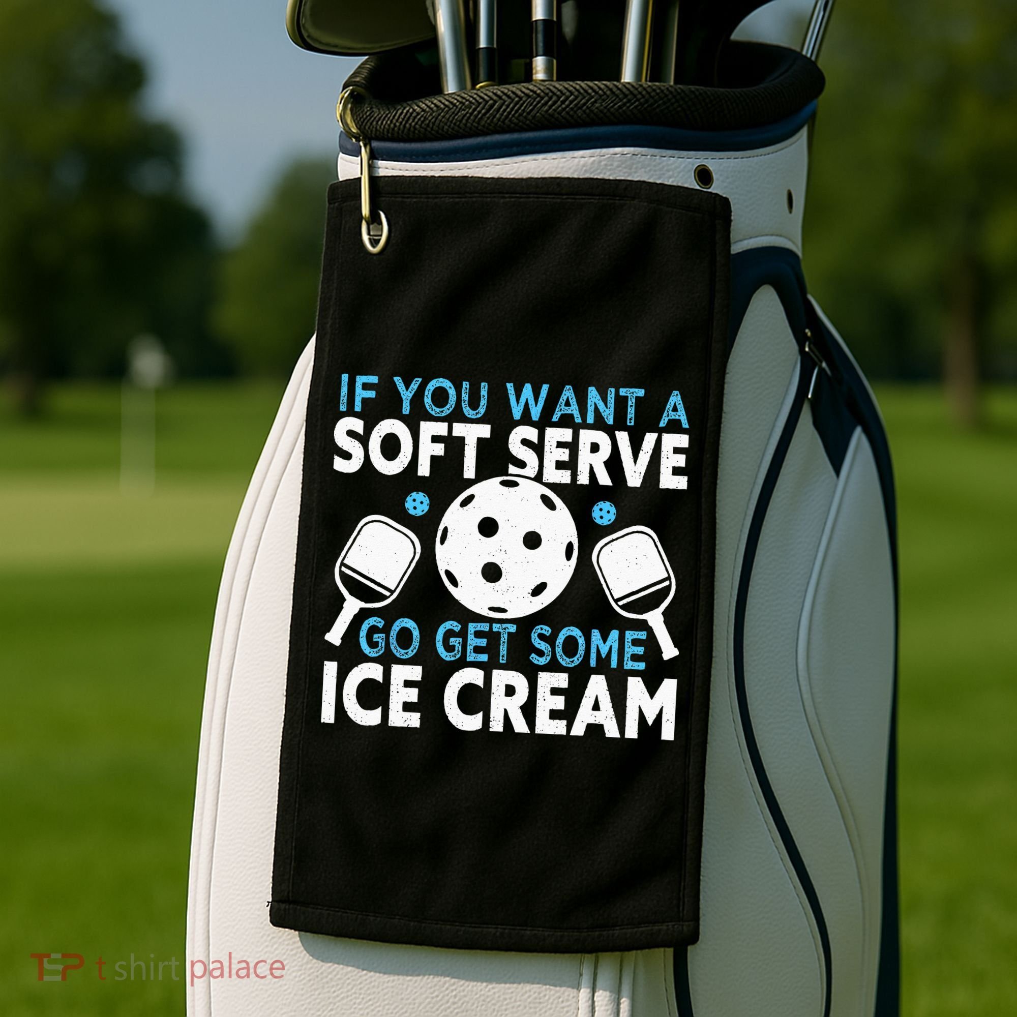 If you want a soft serve go get some Ice Cream Pickleball Golf Towel
