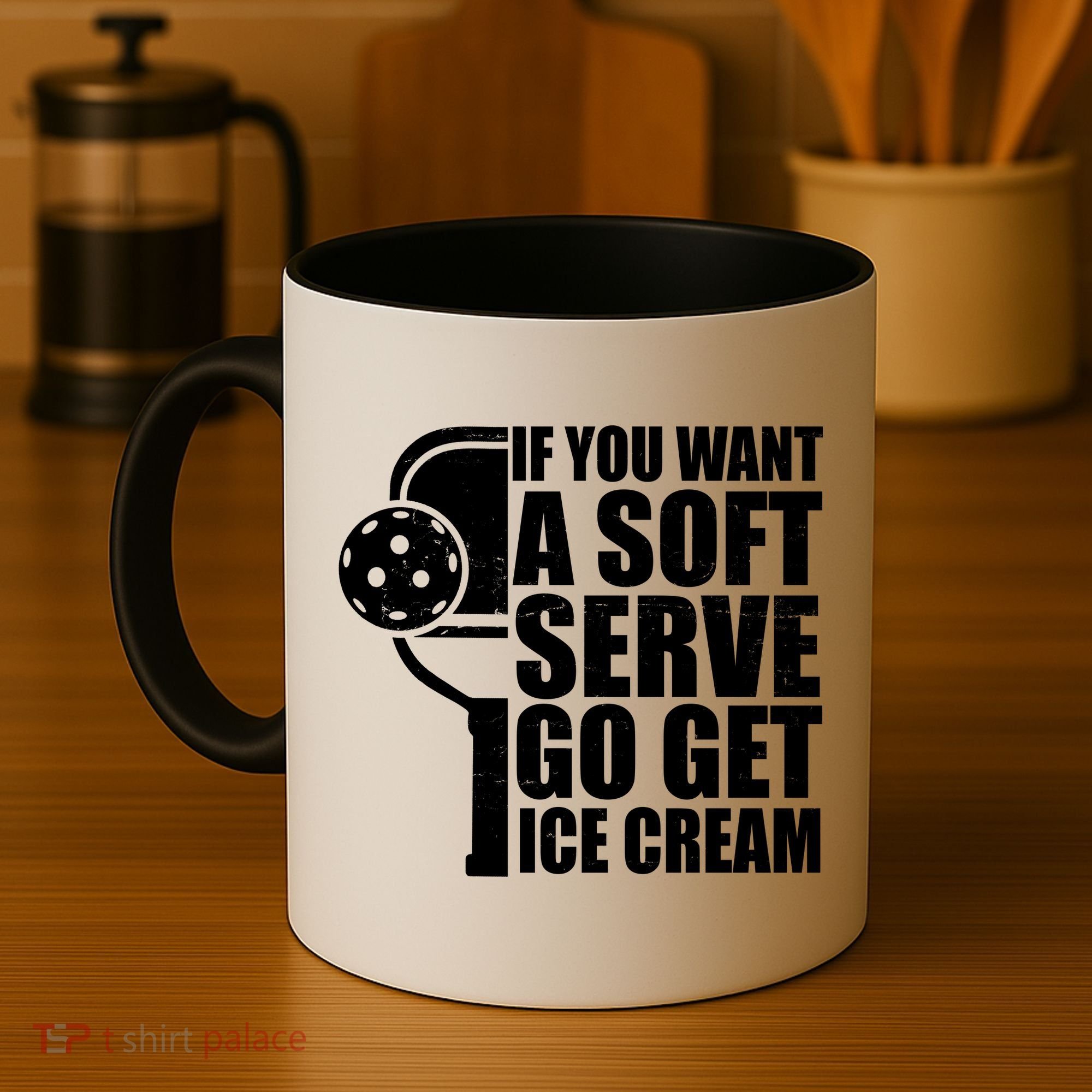 If You Want A Soft Serve Go Get Ice Cream Funny Pickleball Coffee Mug