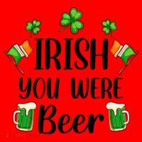 Irish You Were Beer St Patrick Day Drinking Gift Santa Hat thumb 1