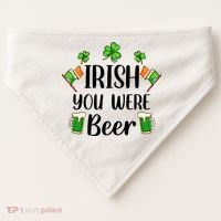 Irish You Were Beer St Patrick Day Drinking Gift USA-Made Doggie Bandana thumb 0