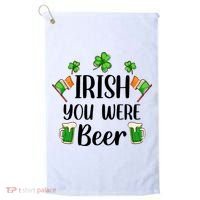 Irish You Were Beer St Patrick Day Drinking Gift Golf Towel thumb 0