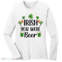 Irish You Were Beer St Patrick Day Drinking Gift Women's Long Sleeve Shirt thumb 0