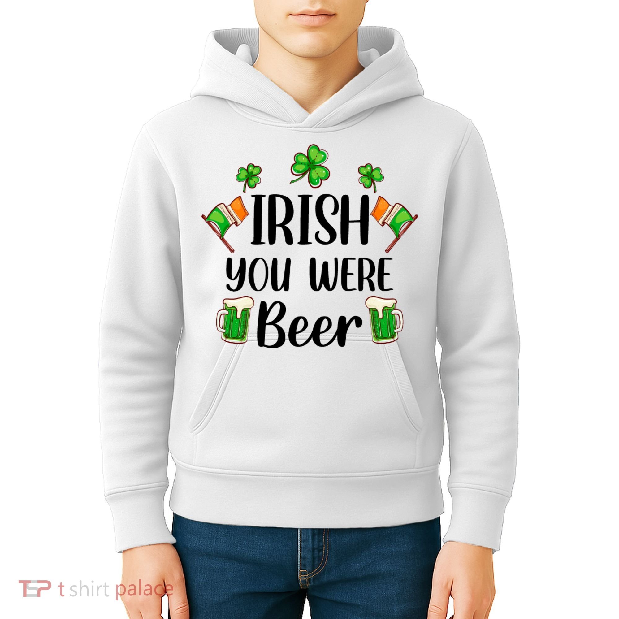 Irish You Were Beer St Patrick Day Drinking Gift Kids Hoodie