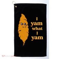 I Yam What I Yam Funny Gift Golf Towel thumb 0