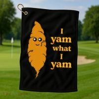 I Yam What I Yam Funny Gift Golf Towel thumb 1