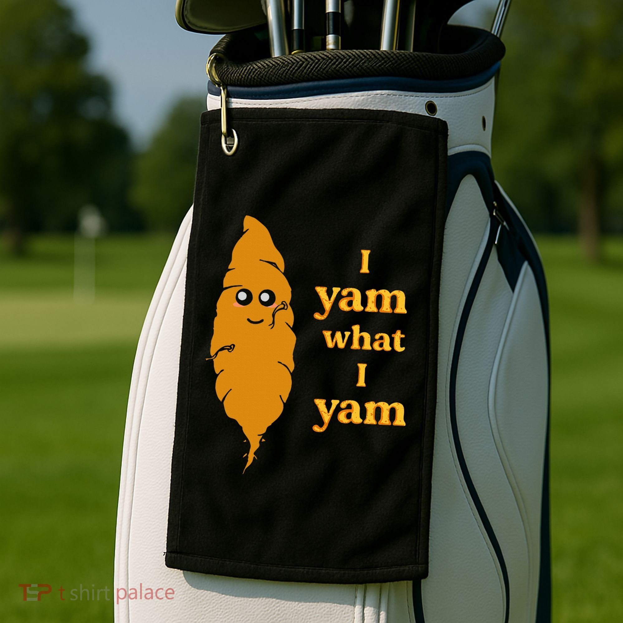 I Yam What I Yam Funny Gift Golf Towel