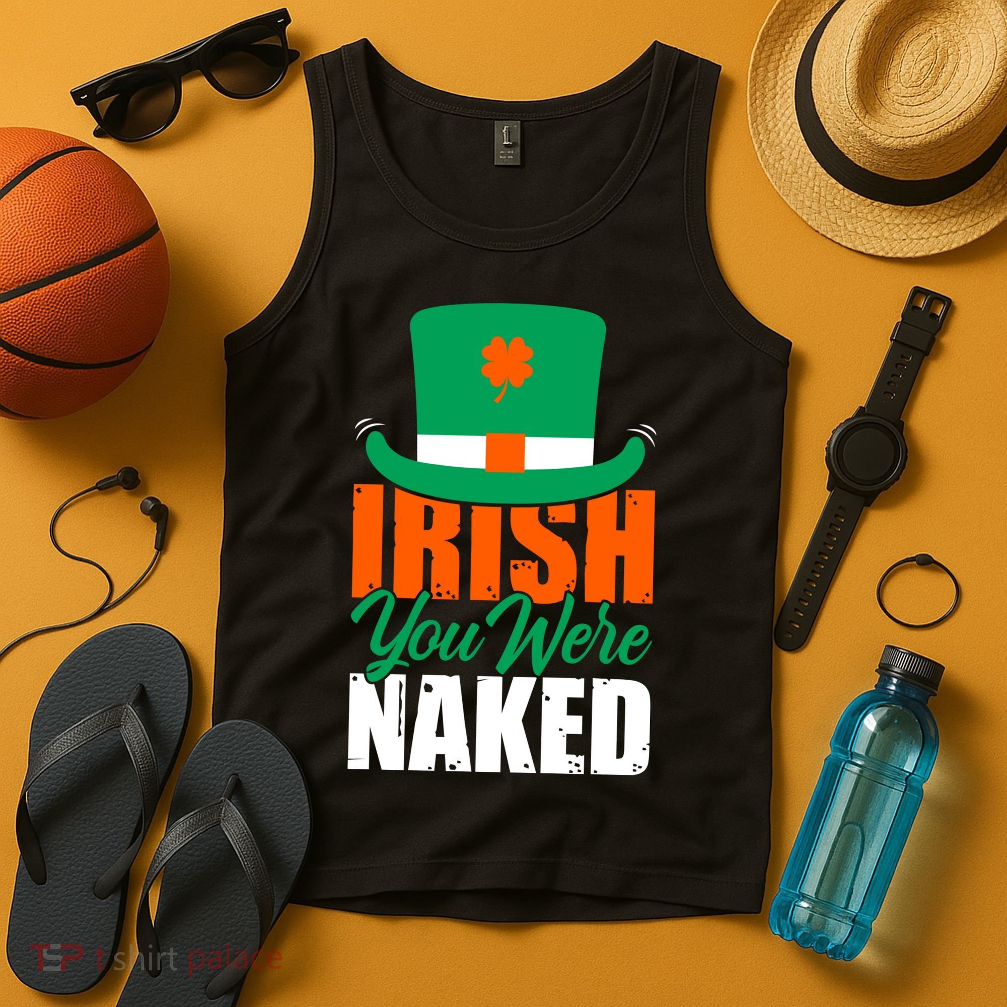 Irish You Were Naked Funny St Patricks Day Tank Top