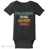 IM Zachary Doing Zachary Things Personalized Name Baby Bodysuit thumb 0