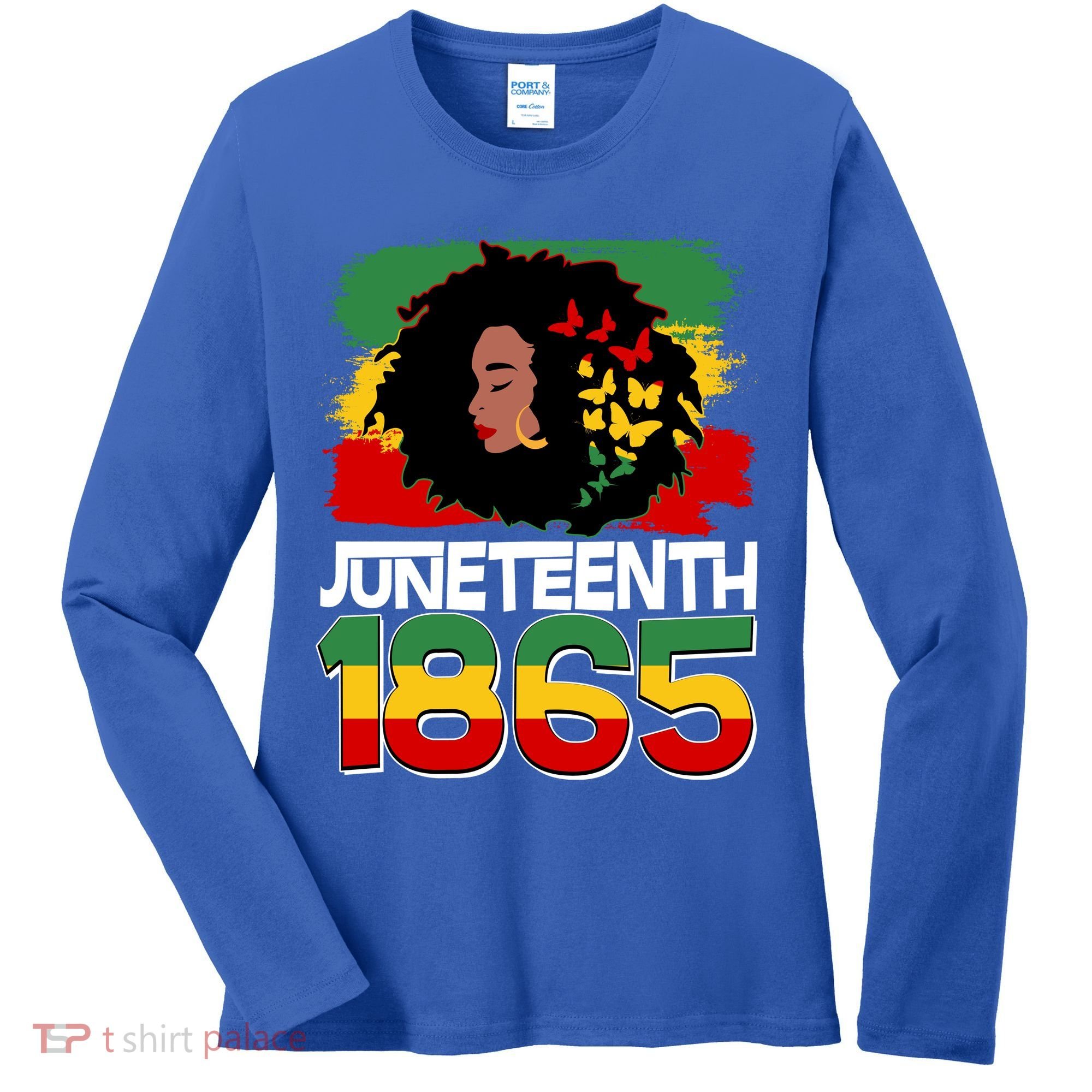 Juneteenth 1865 African American Black Woman Women's Long Sleeve Shirt