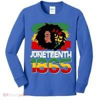 Juneteenth 1865 African American Black Woman Kids Long Sleeve Shirt thumb 0