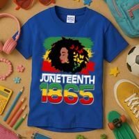 Juneteenth 1865 African American Black Woman Kids T-Shirt thumb 3