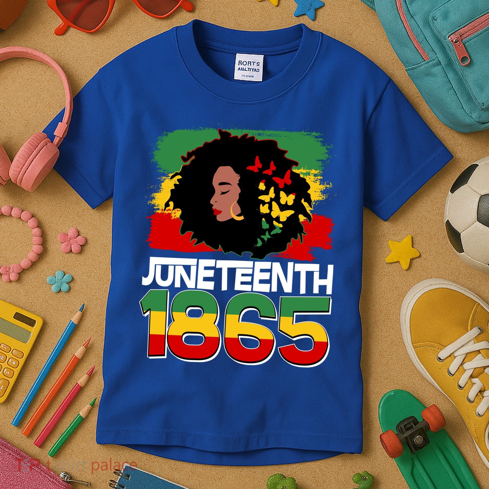 Juneteenth 1865 African American Black Woman Kids T-Shirt
