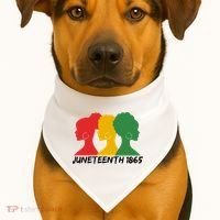 Juneteenth 1865 African Pride USA-Made Doggie Bandana thumb 1