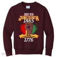 Juneteenth 1865 Because My Ancestors Weren't Free In 1776 Kids Sweatshirt thumb 0
